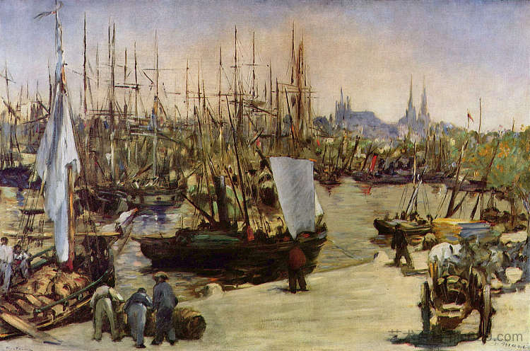 波尔多港 The Port of Bordeaux (1871; Artigues / Artigues-près-bordeaux,France ),爱德华·马奈