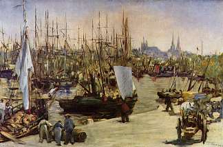 波尔多港 The Port of Bordeaux (1871; Artigues / Artigues-près-bordeaux,France                     )，爱德华·马奈