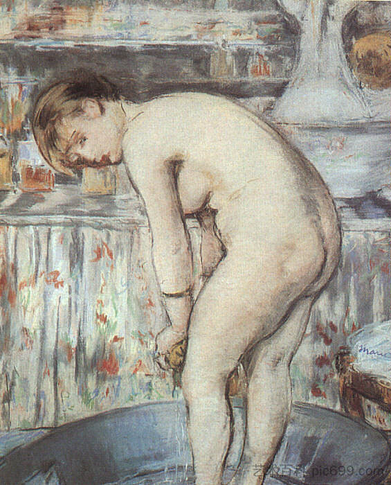 浴缸里的女人 Woman in a tub (c.1878; France  )，爱德华·马奈