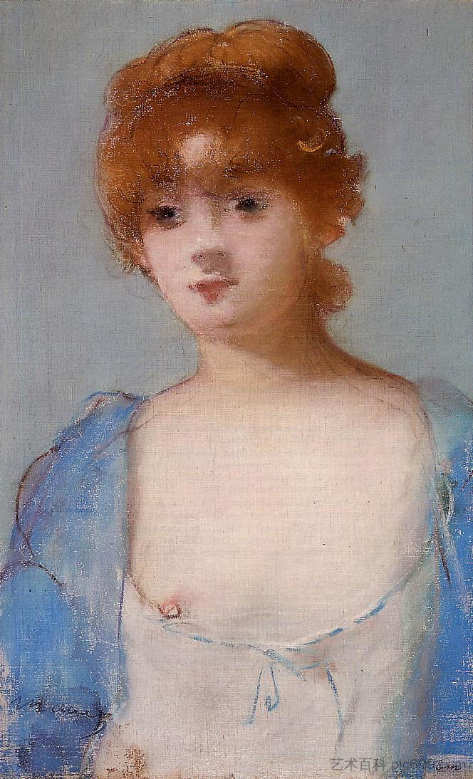 穿着疏忽的年轻女子 Young woman in a negligee (1882; Paris,France  )，爱德华·马奈