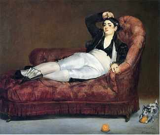 年轻女子斜倚在西班牙服装 Young Woman Reclining in Spanish Costume (1863; Paris,France                     )，爱德华·马奈