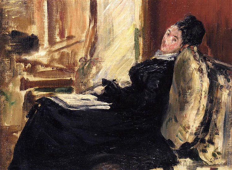 拿着书的年轻女子 Young woman with a book (1875; Paris,France  )，爱德华·马奈