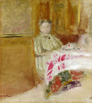 餐桌旁的维亚尔夫人 Madame Vuillard at Table (1900)，爱德华·维亚尔