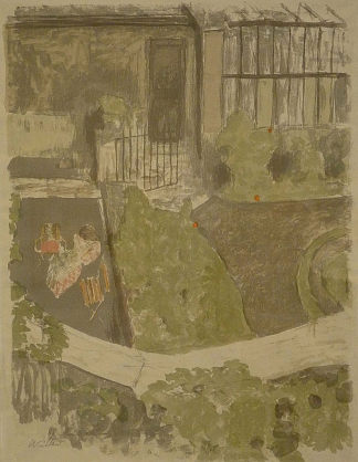 车间外的花园 The garden outside the workshop (1899)，爱德华·维亚尔