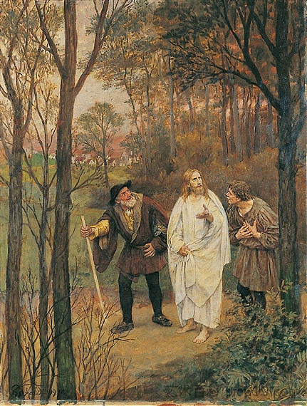 基督和以马忤斯的门徒 CHRISTUS UND DIE JÜNGER VON EMMAUS (1914)，爱德华·冯·格布哈特