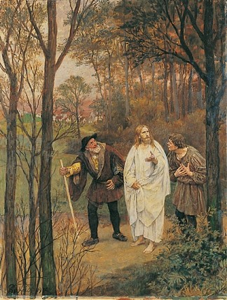 基督和以马忤斯的门徒 CHRISTUS UND DIE JÜNGER VON EMMAUS (1914)，爱德华·冯·格布哈特