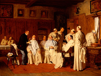 修道院的剃须日 Shaving Day at the Monastery (1887)，珍妮·赫布特尼