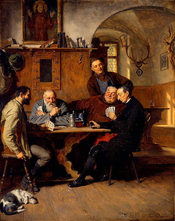 纸牌玩家 The Card Players (1883)，珍妮·赫布特尼
