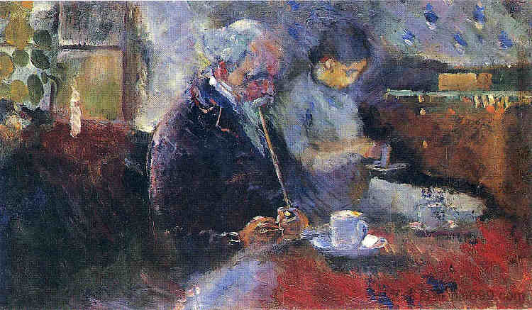 在咖啡桌上 At the Coffee Table (1883)，爱德华·蒙克