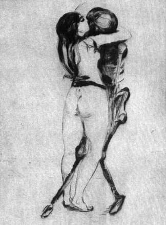 女孩与死亡 Girl and Death (1894)，爱德华·蒙克