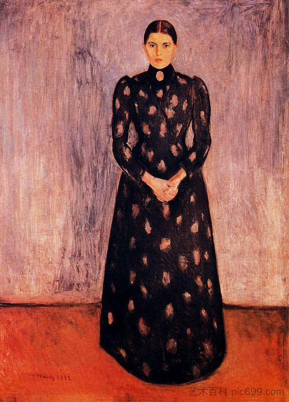 英格·蒙克的肖像 Portrait of Inger Munch (1892)，爱德华·蒙克