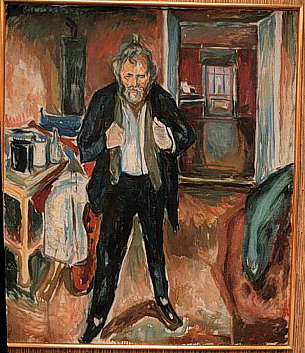 自画像（遇险） Self-Portrait (in distress) (1919)，爱德华·蒙克