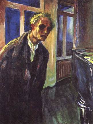 自画像。夜游者 Self-portrait. The night wanderer (1923 – 1924)，爱德华·蒙克