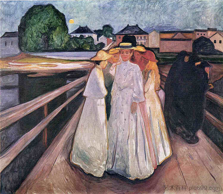 桥上的女士们 The Ladies on the Bridge (1903)，爱德华·蒙克