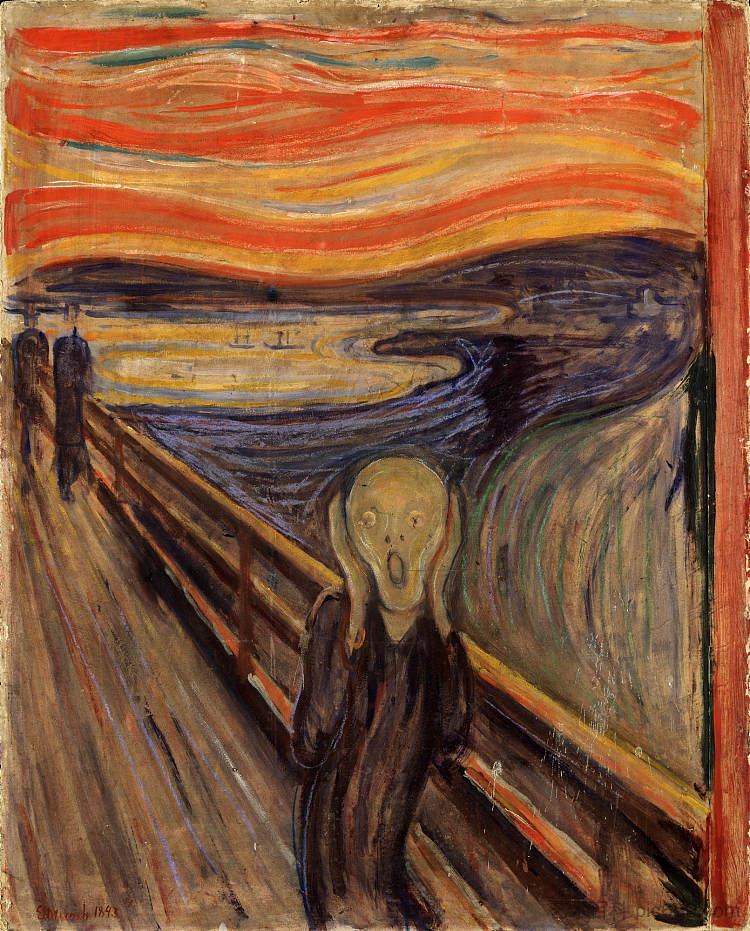 呐喊 The Scream (1893; Oslo,Norway  )，爱德华·蒙克