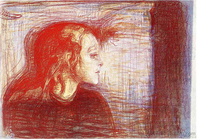 生病的孩子2 The Sick Child II (1896)，爱德华·蒙克