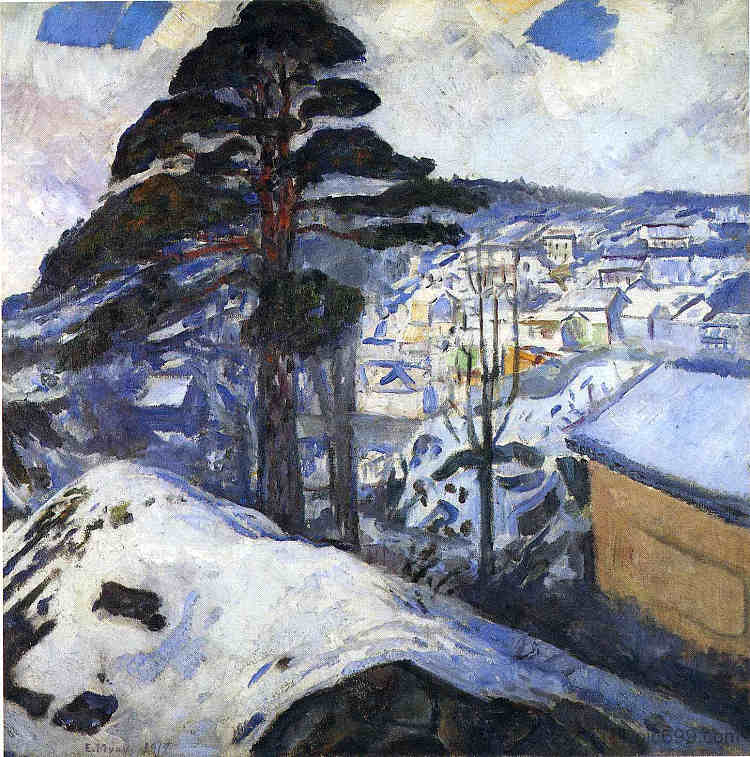 冬季，克拉格罗 Winter, Kragero (1912)，爱德华·蒙克