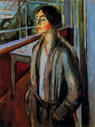 阳台上的女人 Woman on the Verandah (1924)，爱德华·蒙克
