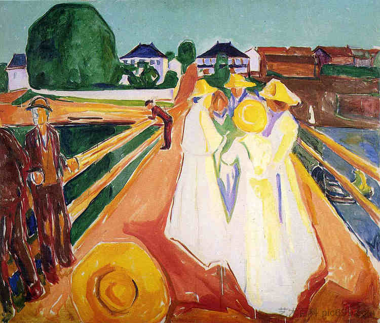 桥上的女人 Women on the Bridge (c.1935),爱德华·蒙克