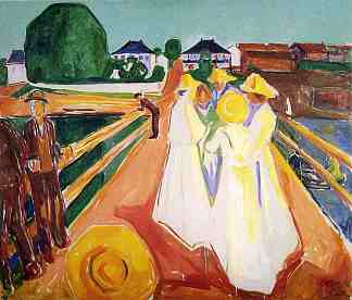 桥上的女人 Women on the Bridge (c.1935)，爱德华·蒙克