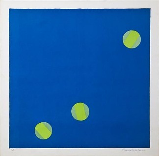 无题（蓝色带绿色圆圈） Untitled (blue with green circles) (1964)，爱德华·阿维迪西安