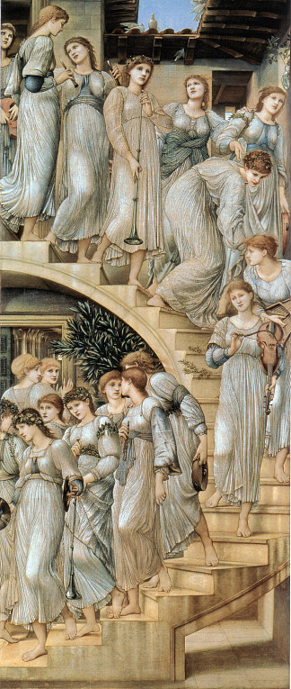 金色楼梯 The Golden Stairs (c.1876 – c.1880; London,United Kingdom                     )，爱德华·伯尔尼·琼斯