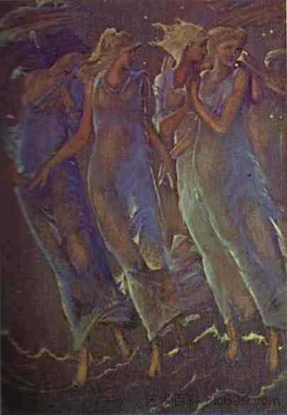 星星的若虫 Nymphs of the Stars (1896)，爱德华·伯尔尼·琼斯