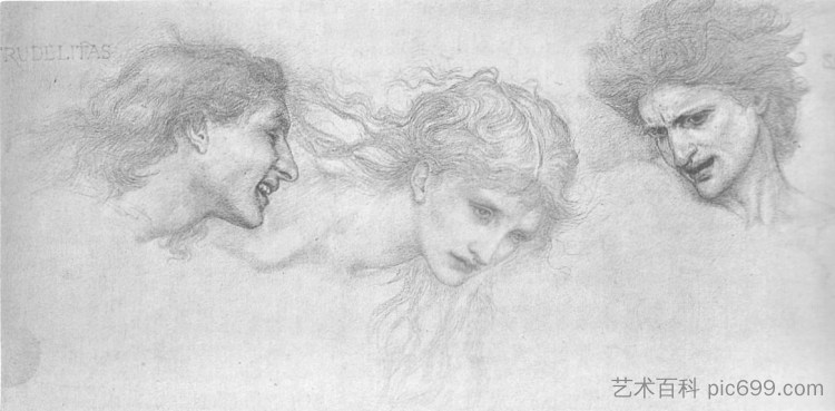 丘比特假面的研究 Study for Masque of Cupid，爱德华·伯尔尼·琼斯