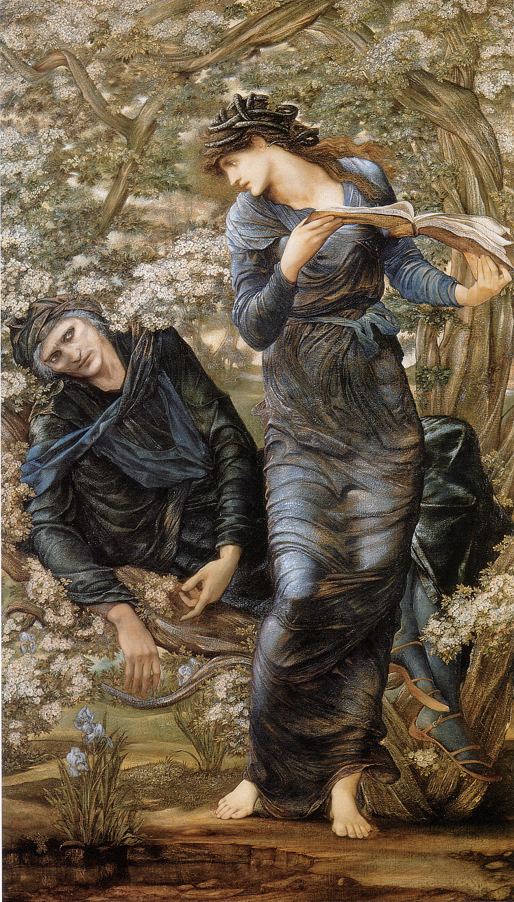 梅林的诱惑（梅林和费雯· The Beguiling of Merlin (Merlin and Vivien) (1870 - 1874)，爱德华·伯尔尼·琼斯