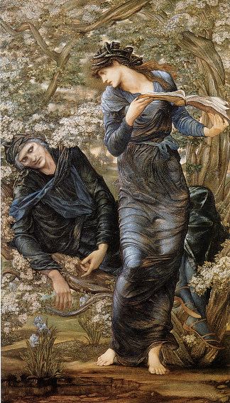 梅林的诱惑（梅林和费雯· The Beguiling of Merlin (Merlin and Vivien) (1870 – 1874)，爱德华·伯尔尼·琼斯