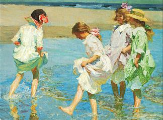 海滩场景 Beach Scene (1910)，爱德华·亨利·波塔斯特