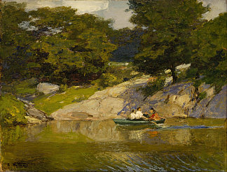 在中央公园划船 Boating in Central Park (1905)，爱德华·亨利·波塔斯特