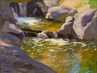 瀑布 The Waterfall (c.1908)，爱德华·亨利·波塔斯特