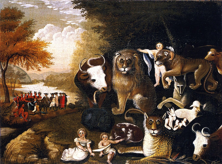 和平王国 Peaceable Kingdom (1832)，爱德华·希克斯