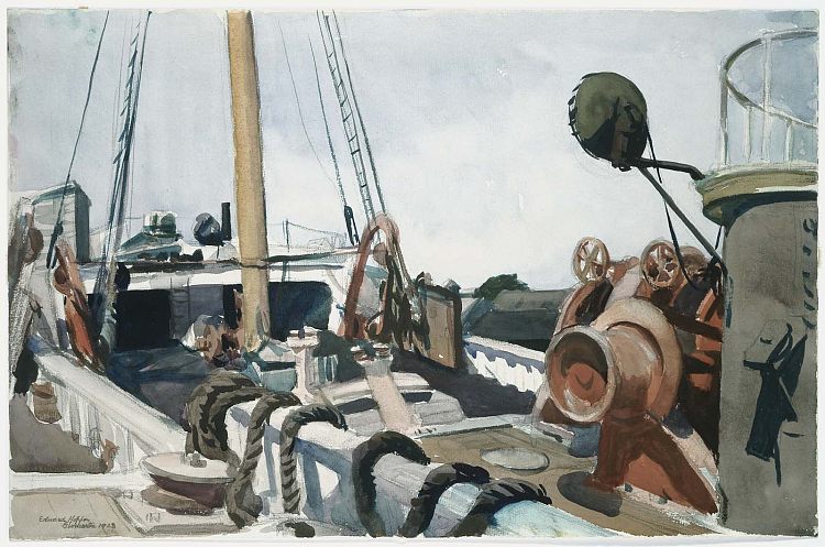 格洛斯特的梁拖网渔船甲板 Deck of a Beam Trawler, Gloucester (1923)，爱德华·霍普