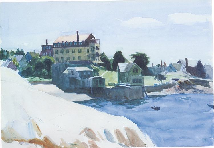 海湾小镇 Small Town on Cove (1923)，爱德华·霍普