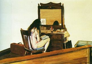 内饰（模型阅读） Interior (Model Reading) (1925)，爱德华·霍普