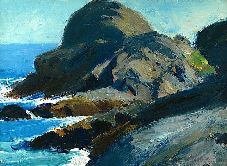 Rocky Shore Rocky Shore (c.1916 - c.1919)，爱德华·霍普