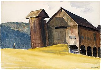 谷仓和筒仓，佛蒙特州 Barn and Silo, Vermont (1929)，爱德华·霍普