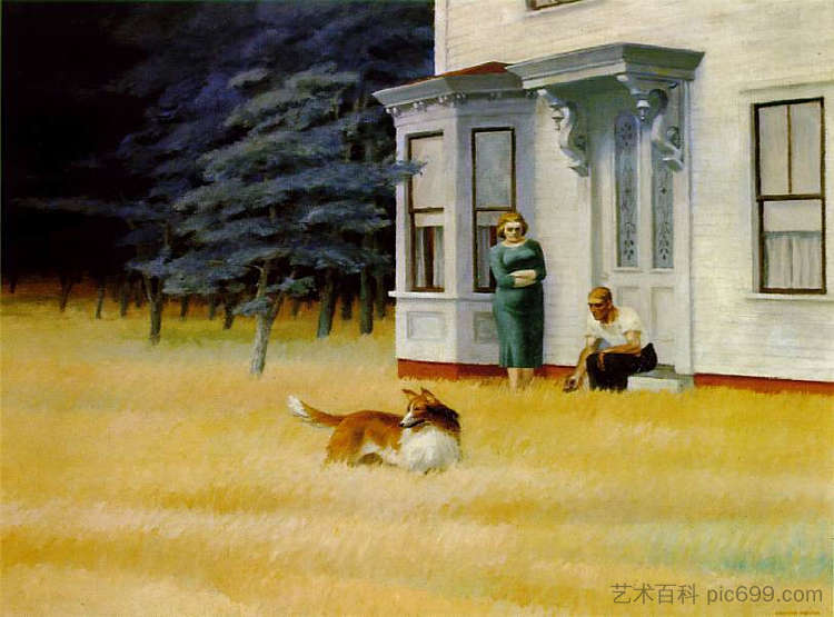 鳕鱼角之夜 Cape Cod Evening (1939)，爱德华·霍普