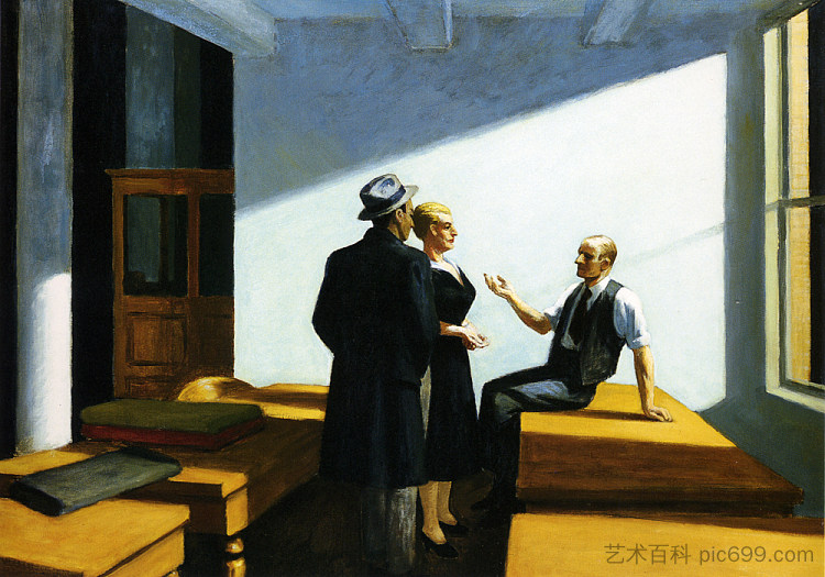 夜间会议 Conference At Night (c.1949),爱德华·霍普