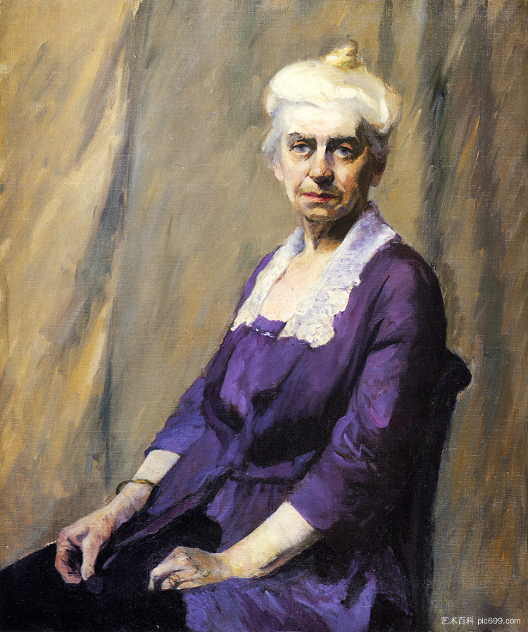伊丽莎白·格里菲斯·史密斯·霍珀，艺术家的母亲 Elizabeth Griffiths Smith Hopper, The Artist's Mother (1915 - 1916)，爱德华·霍普