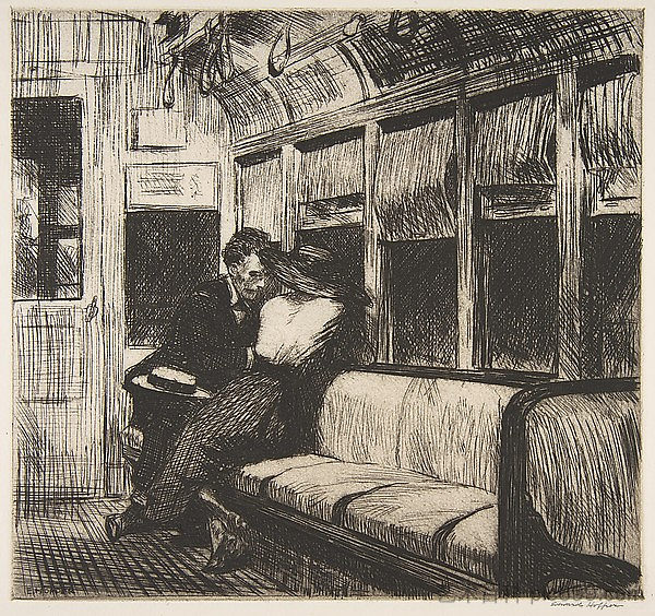 火车之夜 Night on the El Train (1918),爱德华·霍普
