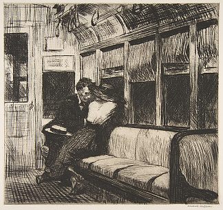 火车之夜 Night on the El Train (1918)，爱德华·霍普