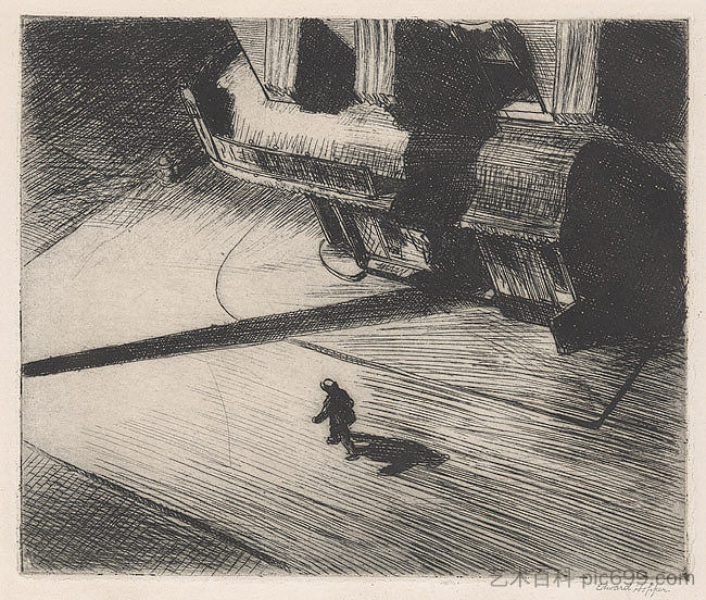 夜影 Night Shadows (1921; United States  )，爱德华·霍普