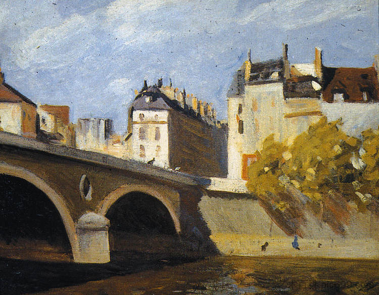 塞纳河上的大桥 Bridge on the Seine (1909)，爱德华·霍普