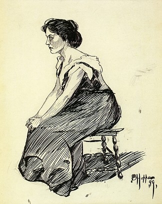 坐着的女人的研究 Study of a Seated Woman (1899)，爱德华·霍普