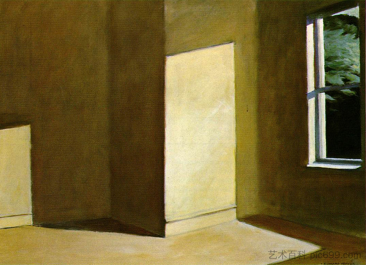 空荡荡的房间里的阳光 Sun in an Empty Room (1963)，爱德华·霍普