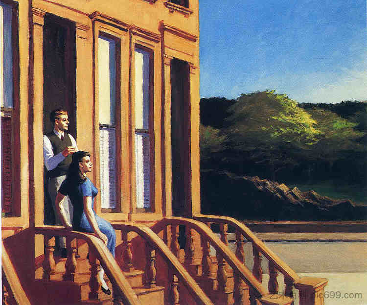 褐石上的阳光 Sunlight on Brownstones (1956),爱德华·霍普