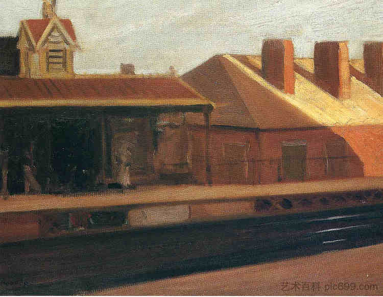 艾尔车站 The El Station (1908)，爱德华·霍普